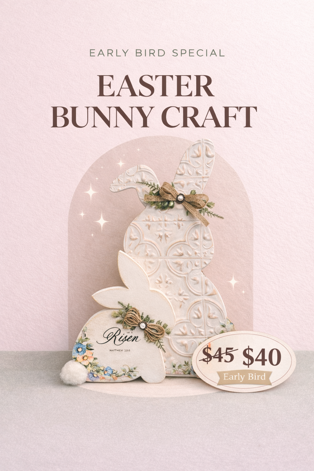 Wooden Easter Bunny Set Craft Night