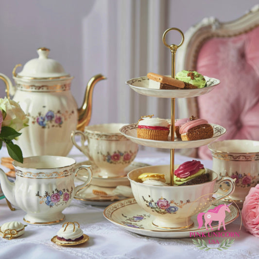 Alice in Wonderland Tea Party Birthday Invitation | Pink & White | Editable Canva Template | Whimsical Tea Party Invite | Instant Download